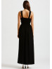 Black Chiffon Beads V Neckline Long Prom Dress
